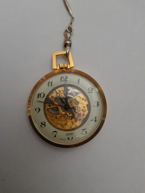 Montre Pendentif Vintage Vuillemin Régnier - Plaqué Or 1950 - Mécanique