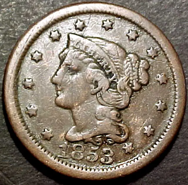 1853 Large Cent.............min. Bid .01 & No Reserve!