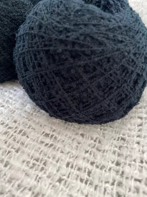 JOB LOT YARN CAKES BOUCLE 450g BLACK CHROCHET BUNDLE BOUCLE