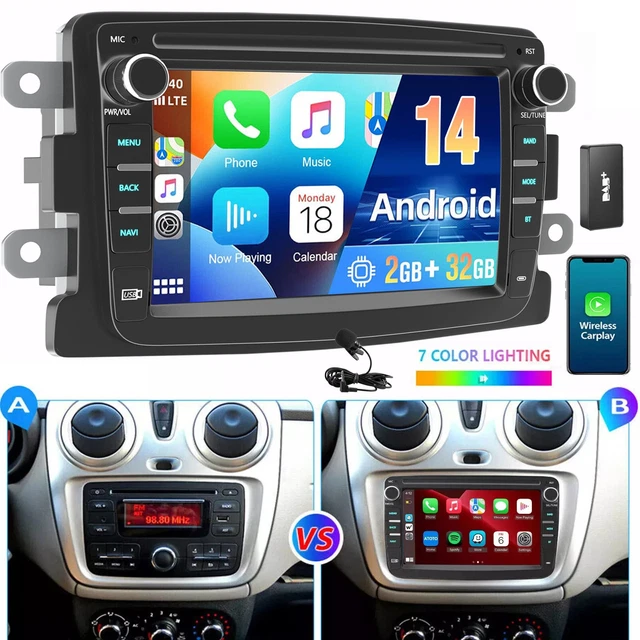 DAB+ Für Dacia Duster Lodgy Dokker Renault Autoradio Android 14 KAM GPS Navi 64G