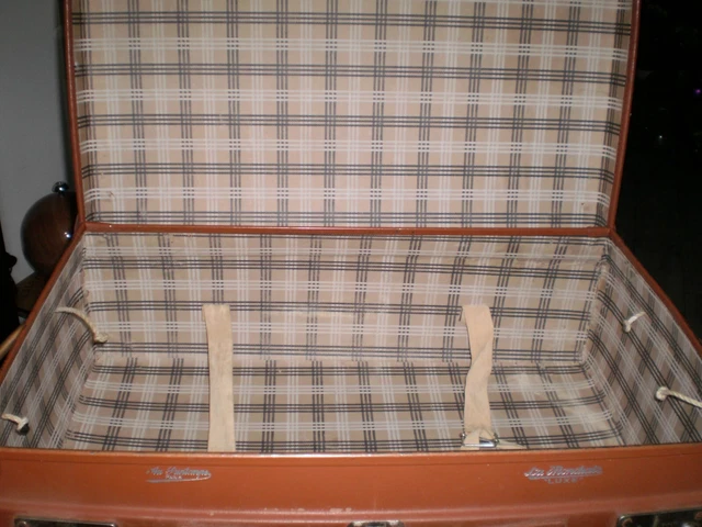 Valise De Voyage Ancienne – La Mondiale Luxe – Carton – Années 40/50 – Art Déco