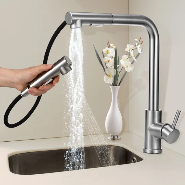 Kitchen Sink Faucet Mixer Tap Hot Cold Water Hose Inlet Pipe