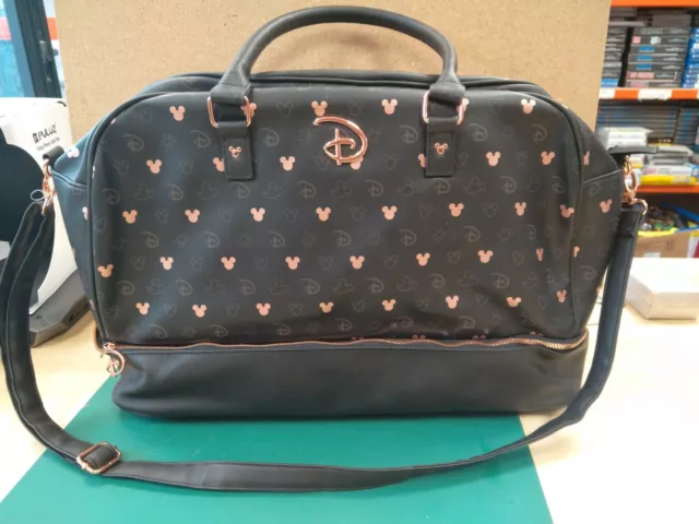Disney Mickey Minnie Rose Gold Monochrome Shoulder Backpack Travel Bag