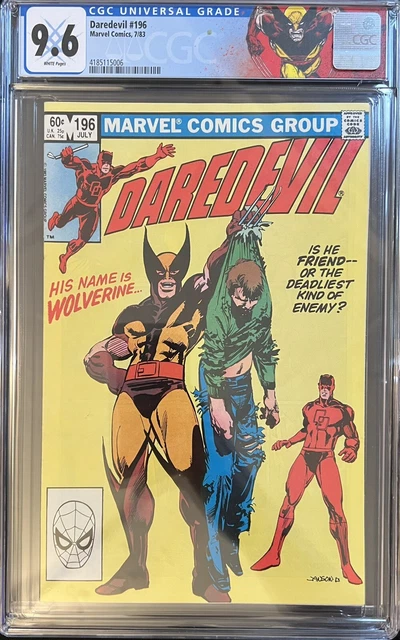 DAREDEVIL #196 CGC 9.6 NM Wolverine Bullseye Klaus Janson Marvel Comics 1983