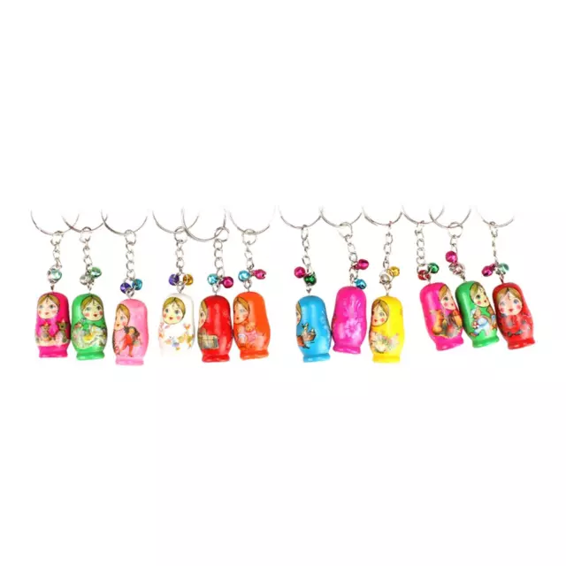 Porte-clés Poupées Russes Matryoshka En Bois, 12 Pièces, Poupées