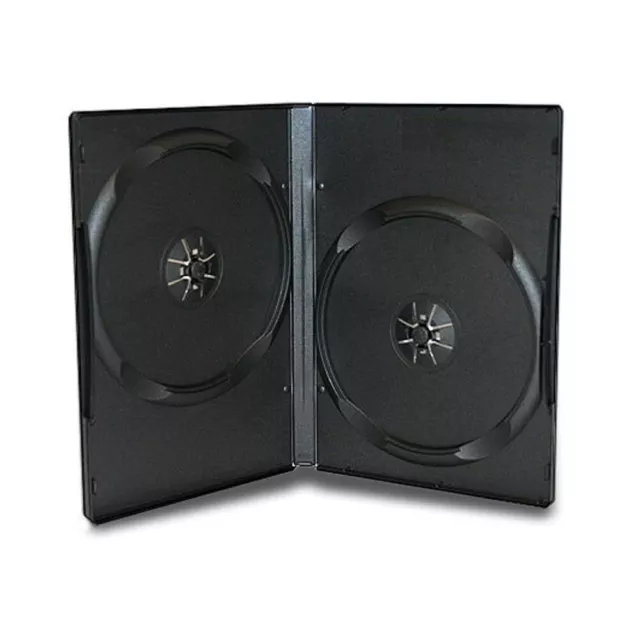 25 Standard 14mm Double 2 CD DVD Disc Black Case Lot