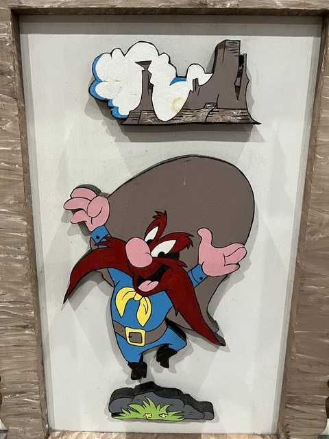 Looney Tunes Hand Carved Yosemite Sam Framed Art - UNIQUE/VINTAGE 2