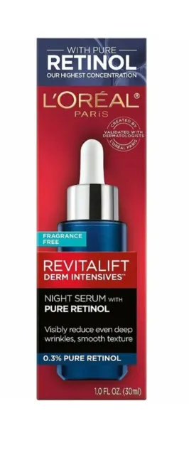 L'Oreal Paris Revitalift Derm Intensives Night Serum 0.3% Pure Retinol 1 fl oz