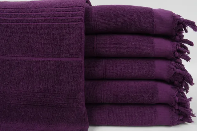 Wedding Gift Towel, Cotton Towel, Dark Purple Towel, Terry Towel, 36"x66"