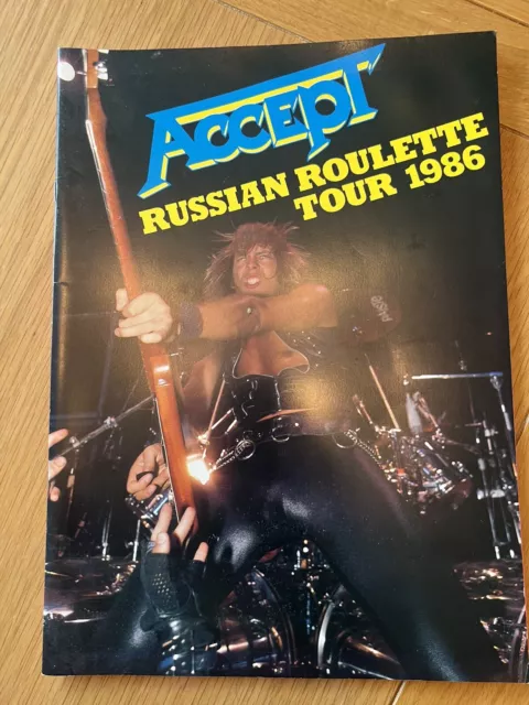 Accept Russian Roulette 1986 Tour Programme With Ticket