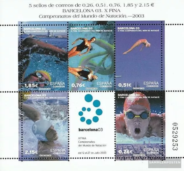 Spanien Block117 (kompl.Ausg.) postfrisch 2003 Schwimm-WM