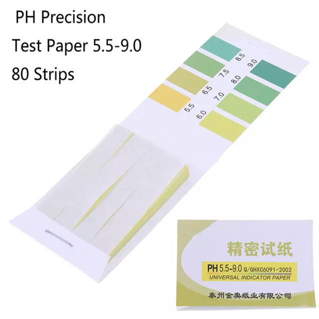 80×PH 5.5-9.0 Test Strips Litmus Test Paper Full Range Acidic Alkalin.vio