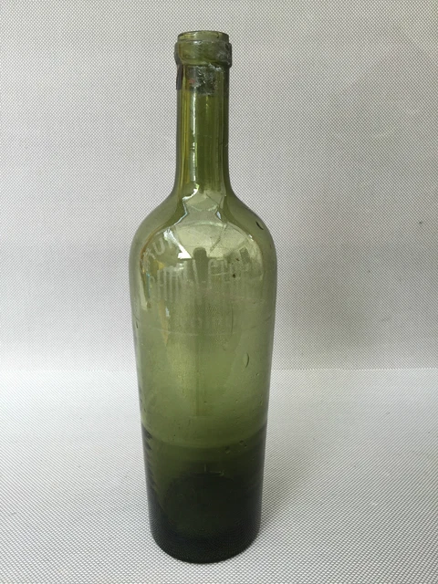 Grande et ancienne bouteille verre soufflé - Vaisselle et verrerie