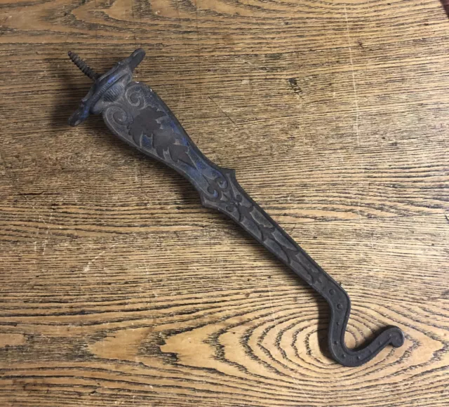 Large 10 1/2” Long Antique Ornate Iron Bird Cage Hook