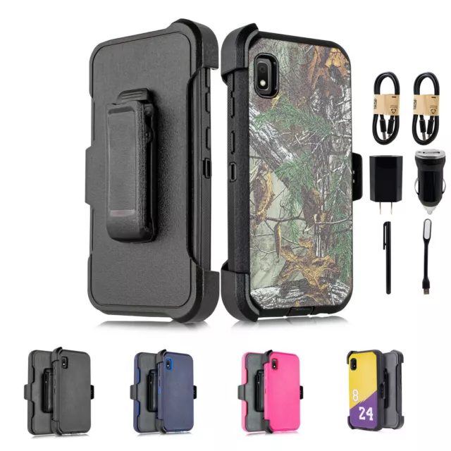 Bundle+ Samsung Galaxy A10E Built In Screen Holster Phone Case with Kickstand