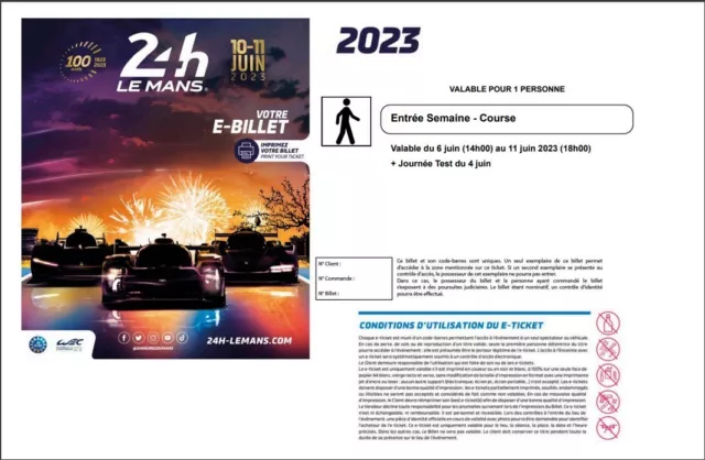 Le Mans 2023 24H  1 FULL WEEK ticket