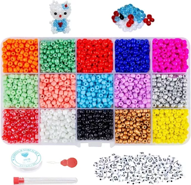 Glass Beads for Jewellery Making Kit Necklaces Bracelet Earring DIY Craft 3700pc