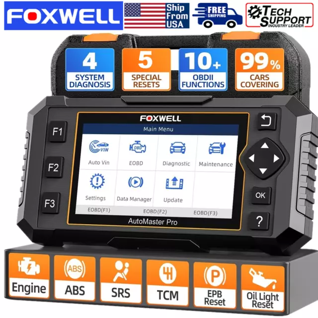 FOXWELL NT614 Elite Car OBD2 Scanner ABS SRS Engine Transmission Diagnostic Tool