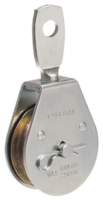 Campbell T7550301 Zinc-Plated Swivel Eye Pulley 1-1/2 Dia. in. (Pack of 15)