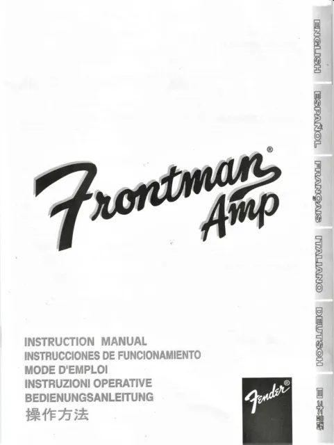 Fender Frontman Amp Instruction manual + Sticker