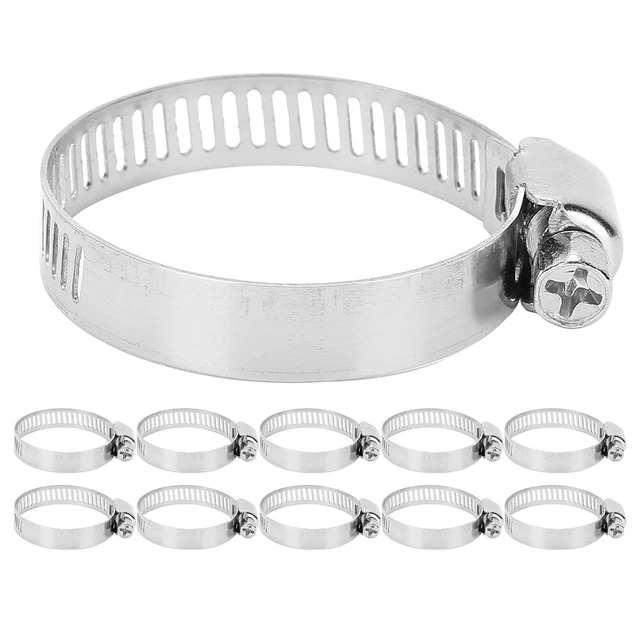 10Pcs 3.5cm Drive Hose Clamps Stainless Steel Water Square Pipe Fastener Buc GD2
