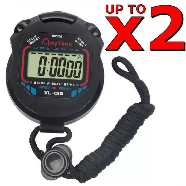 Digital Stopwatch Handheld Chronograph Sport Counter Lap Timer Running Watch