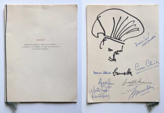 Menù Pranzo di Gala Mostra del Mantegna 1961 Mantova es 41/88 autografi invitati