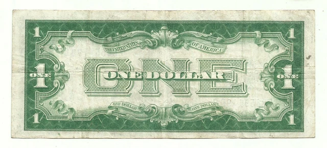 1928B $1 BLUE Seal SILVER Certificate **FUNNY BACK** Old US Paper Money! 3