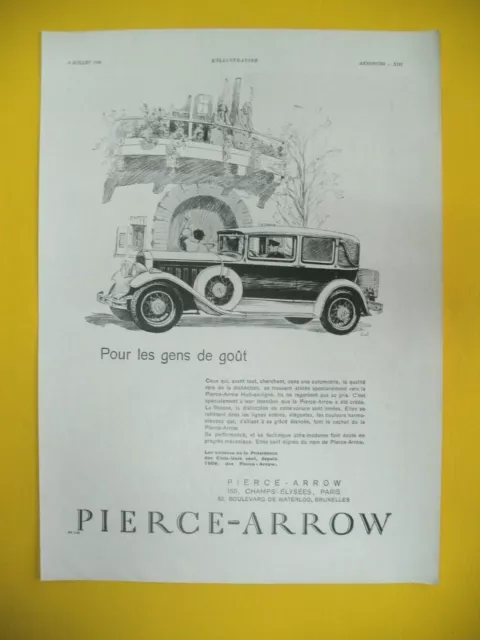 Publicite De Presse Pierce-Arrow Automobile Tourisme Illustration Ad 1930