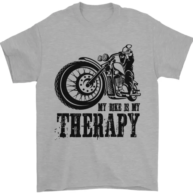 My Therapy Moto Motero Hombre Camiseta 100% Algodón