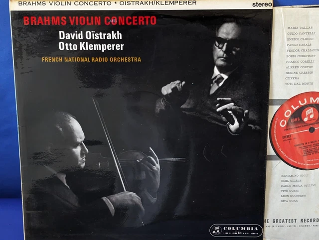 Columbia Sax 2411 *S/C* Oistrakh /Klemperer* Brahms Violin Cto* Fnro* Nm Columbia Sax 2411 *S/C* Oistrakh /Klemperer* Brahms Violin Cto* Fnro* Nm