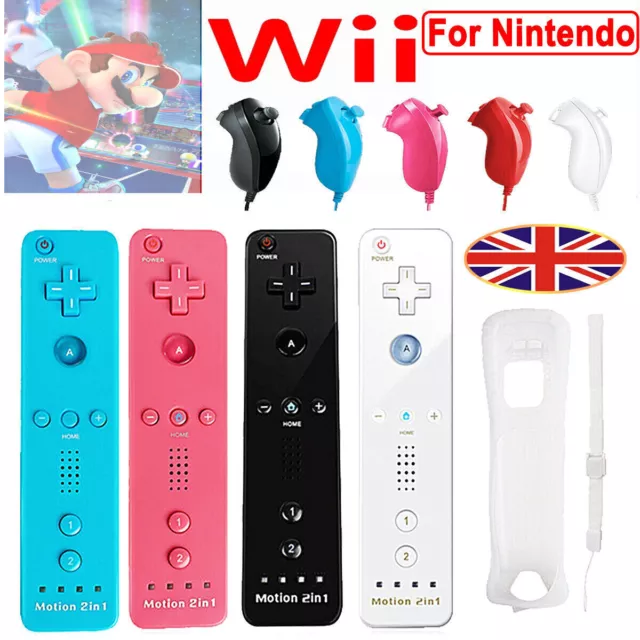 2in1 Motion Wii Remote Controller & Nunchuck Set For Nintendo Wii Wii U Console