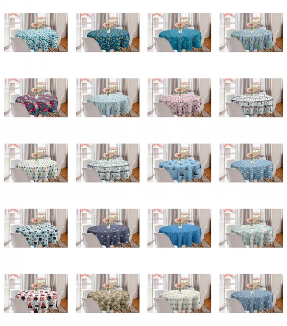 Ambesonne Winter Round Tablecloth Table Cover for Dining Room Kitchen