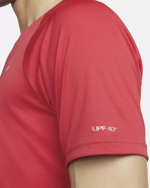 Nike Swim Men's Dri-FIT SS Shirt UPF 40+ Medium Hydroguard Red Retail $42