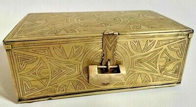Jewelry case, Antic Box, geometric decoration in brass. - Gilt - North African