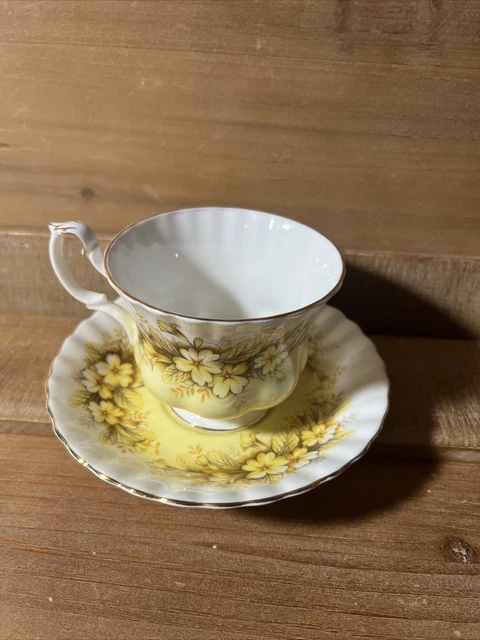 Taza china y platillo Royal Albert Duet Melody Series hueso