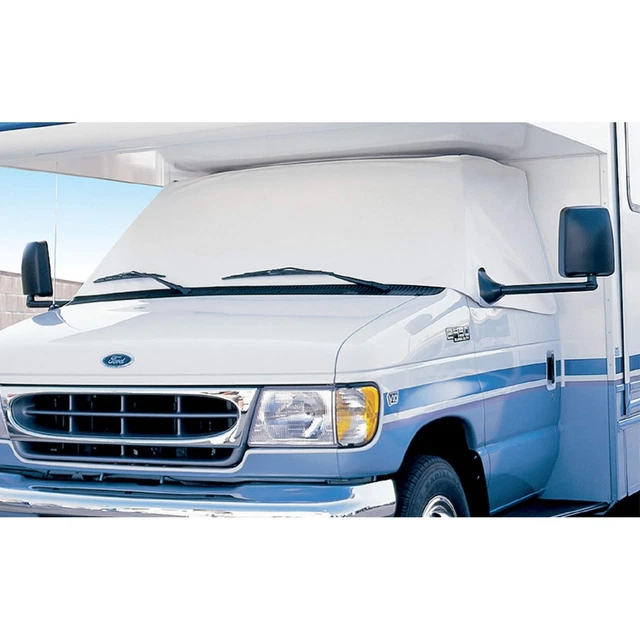 White Class C Ford 1997-2008 Windshield Cover (RV Motorhome