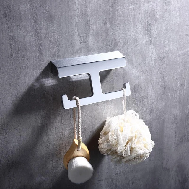Bathroom Double Hooks Coat Hat Key Robe Towel Wall Mounted Hanger Kitchen Brass