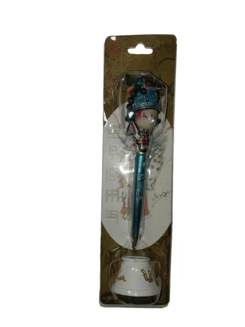 Chinese Opera Mask Character Personality Blue & Gold Decorative Ballpoint Pen