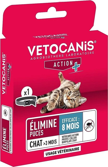 Collare Antipulci, Trattamento per Gatto, 8 Mesi Di Protezione, Colore Nero