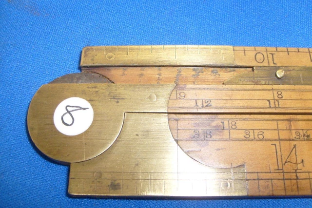 24" 2 fold boxwood timber rule with slide, John Rabone & Son, mid 19th Century 2