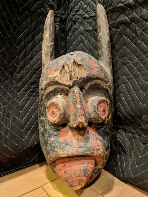 Ekpo Society Mask from Ibibio in Nigeria — Authentic Handcarved Wood African Art