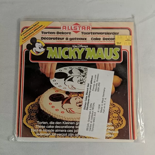 NEW Set of 6 Vintage Disney Cake Stencil Set West Germany Micky Maus Minnie