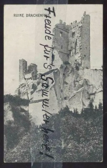 199N  AK  Ansichtskarte  Bei  Königswinter Ruine   Burg Drachenfels 1908