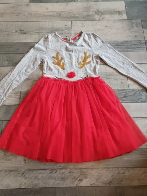 Girls Christmas Dress With Red Tutu Skirt Age 6-7 Years