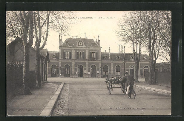 CPA Argentan, la Gare 1905