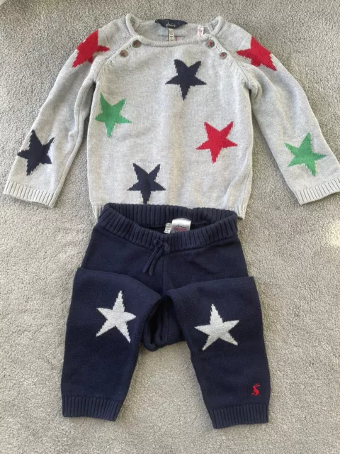 Boys Joules Star Knit Jumper And Bottoms Set 18-24 Months