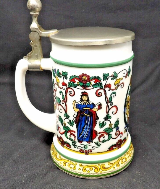 Vintage Rein Zinn BMF Bierseidel 0.5 Liter Ceramic Beer Stein w/Lid  Germany
