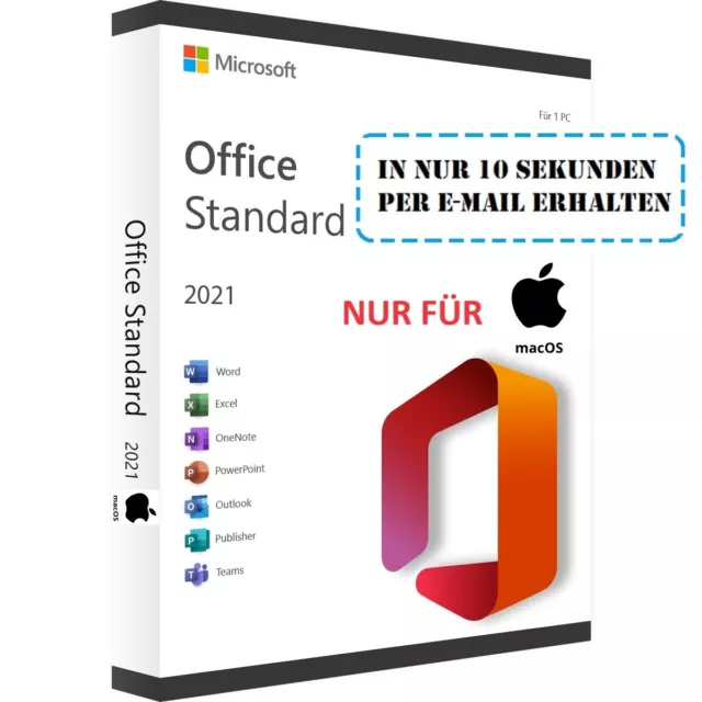 Microsoft Office2021 Standard für MAC 1PC sofort per E-Mail