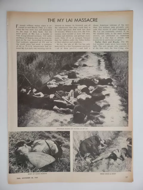 Ma Lai Massacre Vietnam War Fallout Photos Original Story 1969 Time 8x11" 11pg